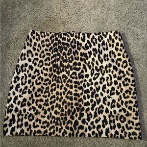 H&M Animal Print Mini Skirt - Black and Tan